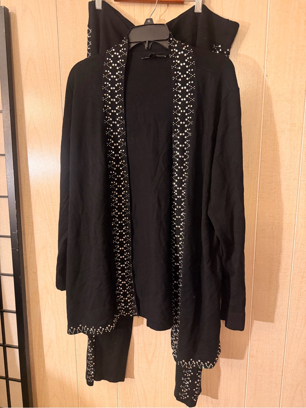 Boston Proper Black Boot-Cut Pants with Sparkle Trim - Picture 9 of 10